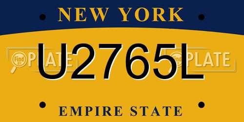 U2765L New York License Plate