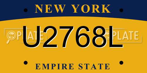 U2768L New York License Plate