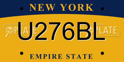 U276BL New York License Plate