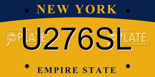 U276SL New York License Plate