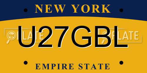 U27GBL New York License Plate