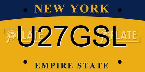 U27GSL New York License Plate