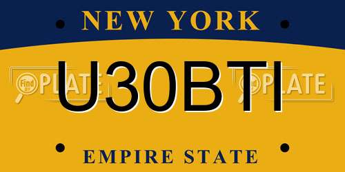 U30BTI New York License Plate