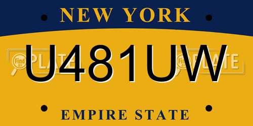 U481UW New York License Plate