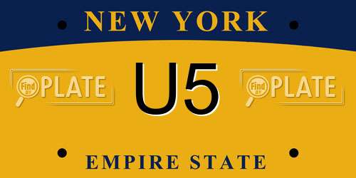 U5 New York License Plate
