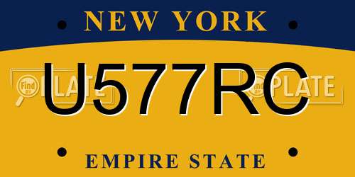 U577RC New York License Plate