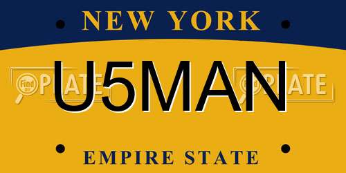 U5MAN New York License Plate