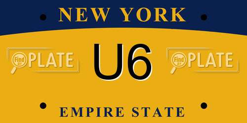 U6 New York License Plate
