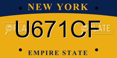 U671CF New York License Plate