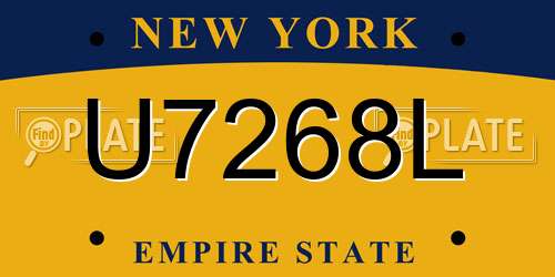 U7268L New York License Plate