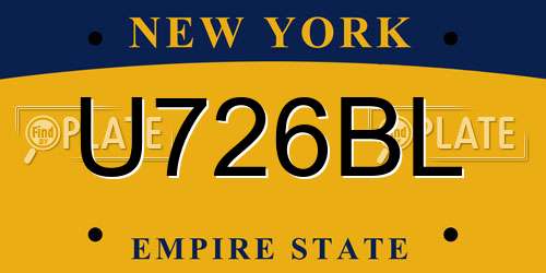 U726BL New York License Plate