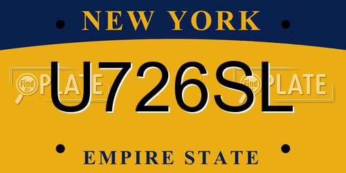 U726SL New York License Plate
