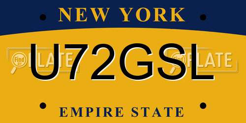 U72GSL New York License Plate