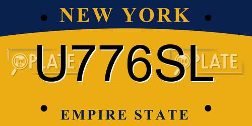 U776SL New York License Plate