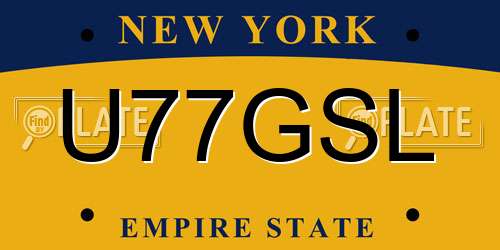 U77GSL New York License Plate