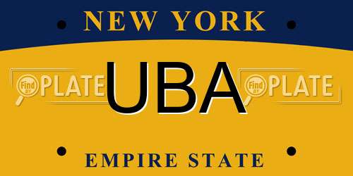 UBA New York License Plate