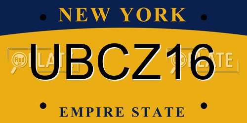 UBCZ16 New York License Plate