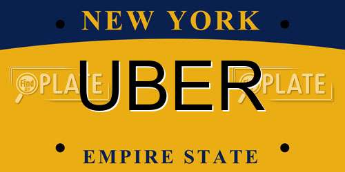 UBER New York License Plate