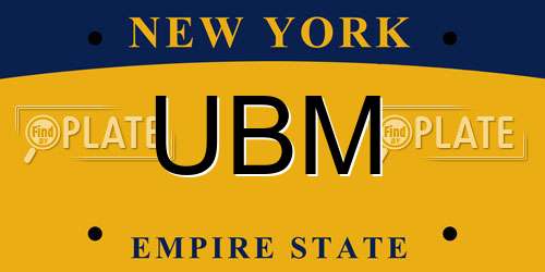 UBM New York License Plate