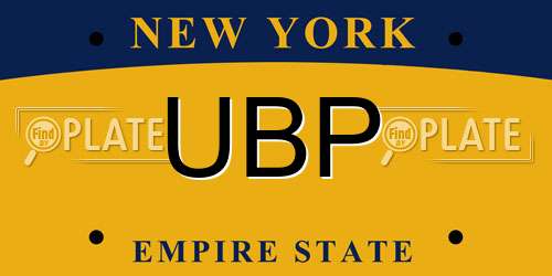 UBP New York License Plate
