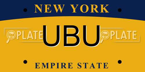 UBU New York License Plate