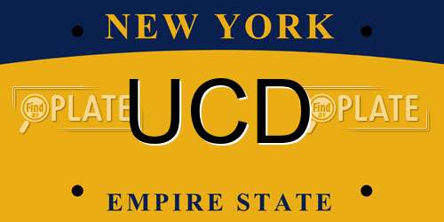 UCD New York License Plate