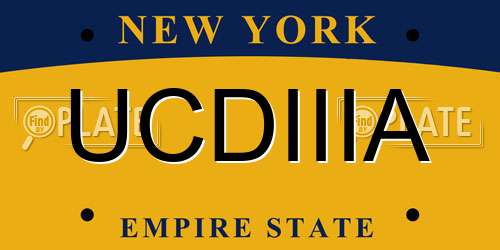UCDIIIA New York License Plate
