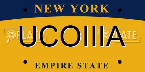 UCOIIIA New York License Plate