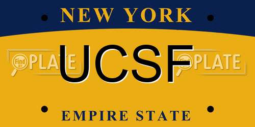 UCSF New York License Plate