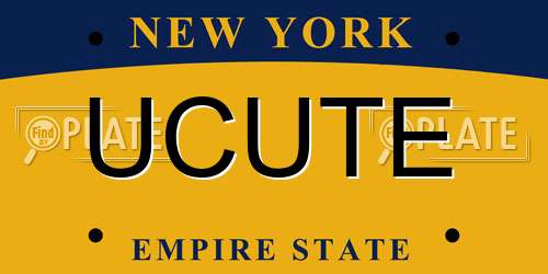 UCUTE New York License Plate