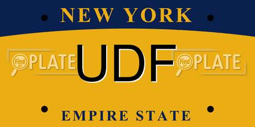 UDF New York License Plate