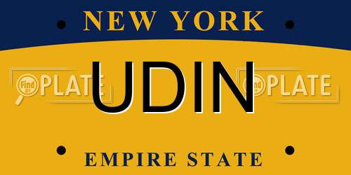 UDIN New York License Plate