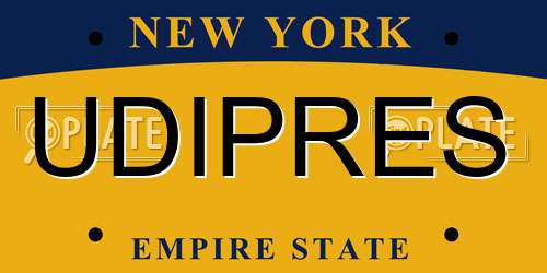 UDIPRES New York License Plate