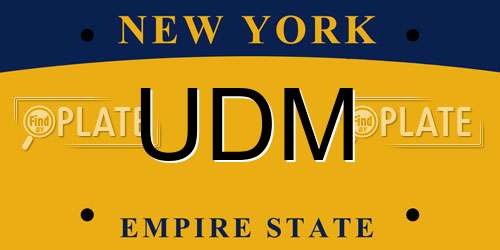 UDM New York License Plate