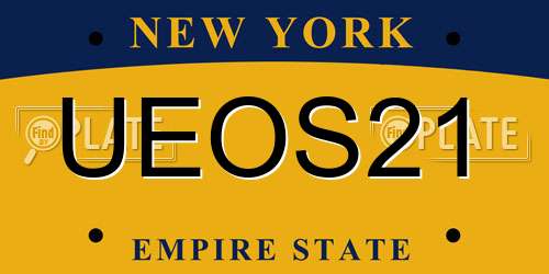 UEOS21 New York License Plate