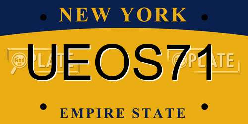 UEOS71 New York License Plate