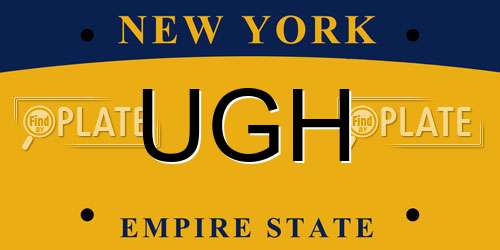 UGH New York License Plate