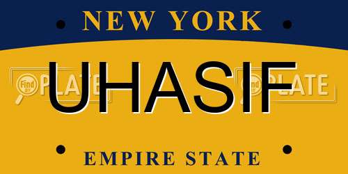 UHASIF New York License Plate