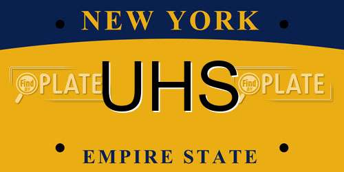 UHS New York License Plate