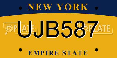 UJB587 New York License Plate