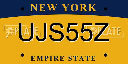 UJS55Z New York License Plate