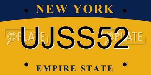 UJSS52 New York License Plate