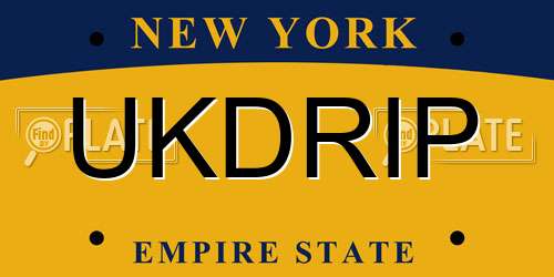 UKDRIP New York License Plate