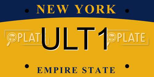 ULT1 New York License Plate