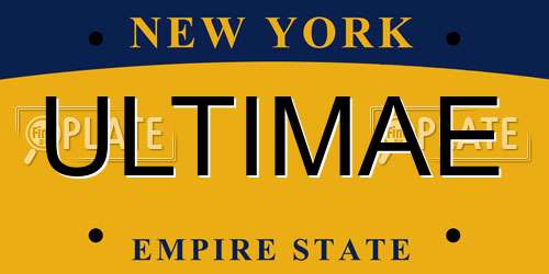 ULTIMAE New York License Plate
