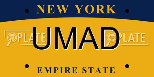 UMAD New York License Plate