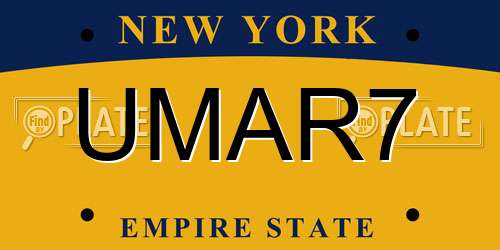 UMAR7 New York License Plate