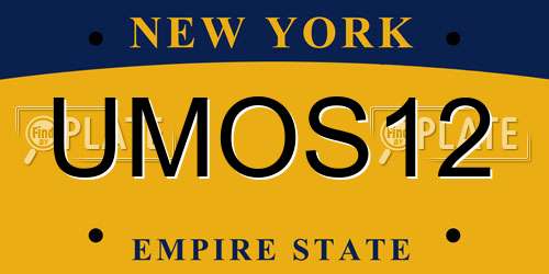 UMOS12 New York License Plate