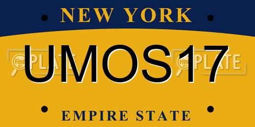 UMOS17 New York License Plate
