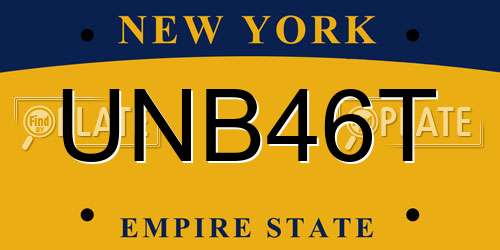 UNB46T New York License Plate